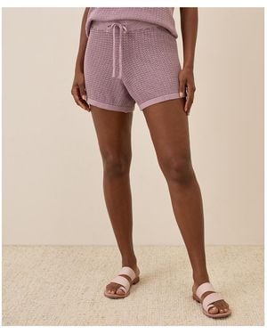 Pact Beachside Linen Crochet Short - Pink