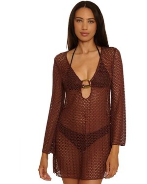 Becca Crocheted Cover-up Dress - Brown