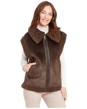 Frye Sarah Faux Shearling Vest - Brown