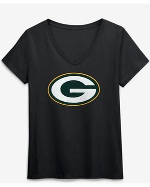 LOGO ATHLETIC Green Bay Packers Primary Logo V-neck T-shirt - Black