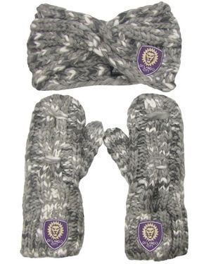 ZooZatZ Orlando City Sc Marled Headband And Mittens Set - Gray
