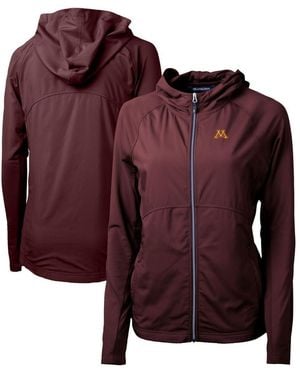Cutter & Buck Minnesota Golden Gophers Adapt Eco Knit Full-zip Hoodie - Red