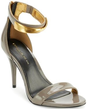 Donna Karan Sabina Ankle Strap Sandals - Metallic