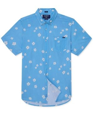Chubbies Sun-dried Blossom Resort Weave Short-sleeve Friday Shirt - Blue