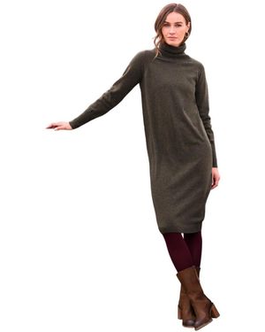 Celtic & Co. Supersoft Midi Turtleneck Dress - Black