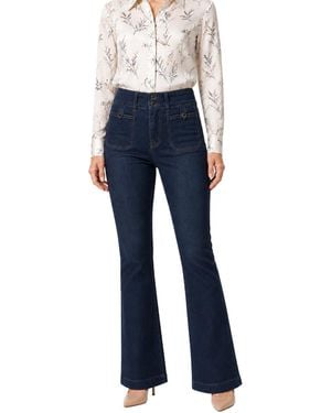 Indigo Poppy High-rise Tummy Tuck Bootcut Jeans - Blue