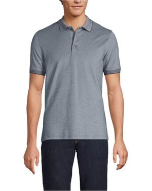 Lands' End Big & Tall Short Sleeve Travel Kit Polo - Blue