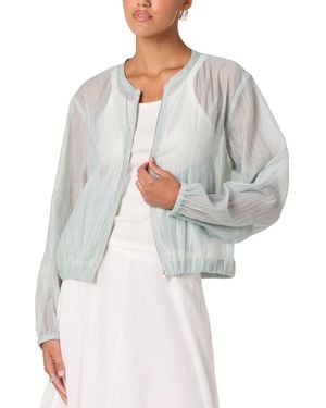 Astr Aeva Round Neck Bomber Jacket - Gray