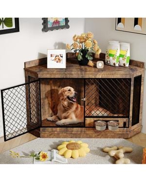 Homfan 52 Corner Dog Crate - Metallic