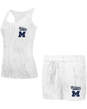 Concepts Sport Michigan Wolverines Quartz Tank Top Shorts Set - White