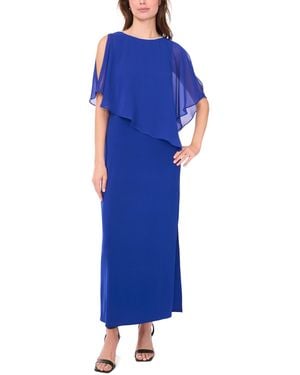 Msk X Back Overlay Maxi Dress - Blue