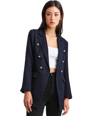 Belle & Bloom Princess Polina Textured Weave Blazer - Blue