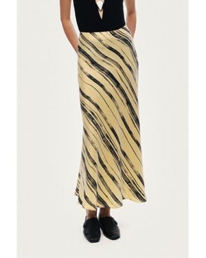 Nocturne Lightweight Printed Midi Skirt - Metallic