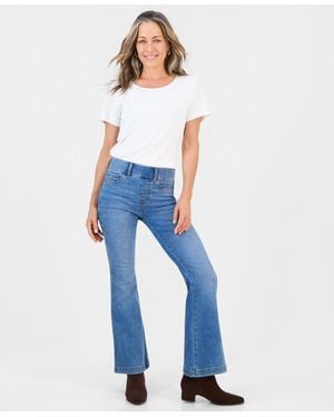 Style & Co. Petite Pull-on High-rise Bootcut Jeans - Blue