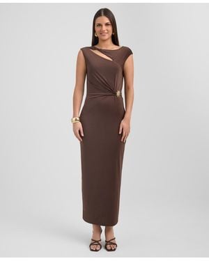 Rachel Roy Scoop Neck Midi Dress - Brown