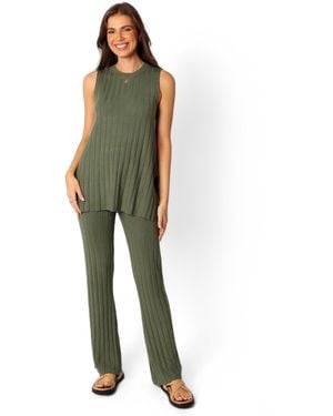 Petal & Pup Silvie Knitted Top & Pant Set - Green