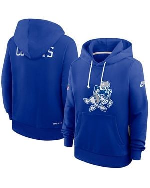 Nike Dallas Cowboys Throwback Sideline Standard Issue Dri-fit Hoodie - Blue