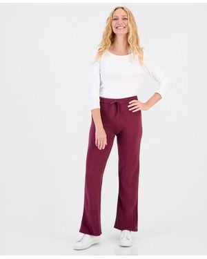 Style & Co. Luxsoft Wide-leg Sweater Pull-on Pants - Red