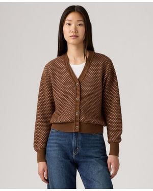 Levi's Snowflake Long Sleeve Cardigan Sweater - Blue