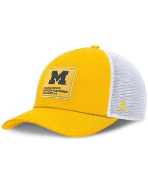 Nike Gold/white Michigan Wolverines 2025 On-field Rise Engineered Trucker Adjustable Hat - Yellow