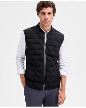 Alfani Alfatech Quilted Zip-front Vest - Black