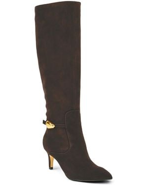 Nine West Salla Suede Stiletto Heel Tall Boots - Black