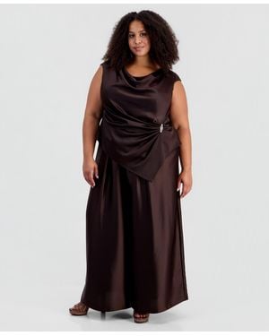 Muse Plus Size Pleated Wide-leg Pants - Multicolor