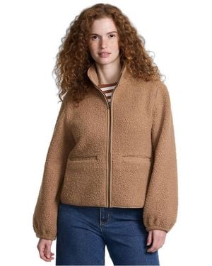 Lands' End Boucle Fleece Jacket - Brown