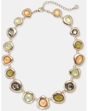 Anne Klein Stone Pebble Collar Necklace - Metallic