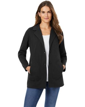 Woman Within Within Knit Blazer - Black