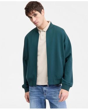 Guess Logo Patch Bomber Sweatshirt - Green