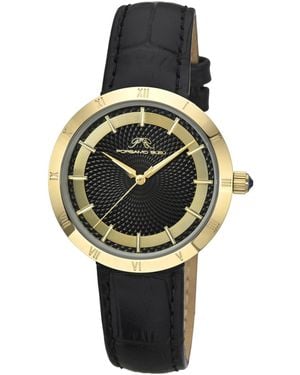 Porsamo Bleu Monroe Genuine Leather Gold Tone And Black Watch 1491dmol - Gray