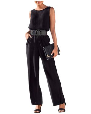 Lascana Sleeveless Keyhole Wide-leg Jumpsuit - Blue