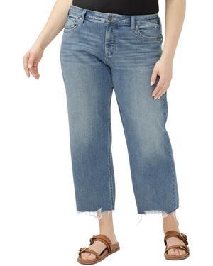 Silver Jeans Co. Plus Size Chelsea Boyfriend Mid-rise Straight-leg Jeans - Blue