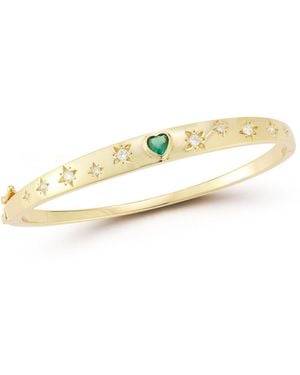 Rachel Zoe 14k Plated Sterling Silver Heart Bangle - Metallic