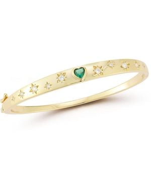 Rachel Zoe 14k Plated Sterling Silver Heart Bangle - Metallic