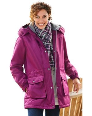 Woman Within Within Microfiber Parka - Purple