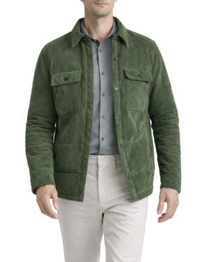 Level 7 Relaxed-fit Corduroy Puffer Shirt Jacket - Green