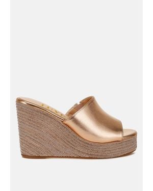LONDON RAG No Filter Wedge Heel Peep Toe Sandals - White