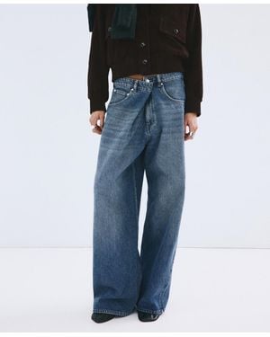 Mango Mid-rise Balloon Jeans - Blue