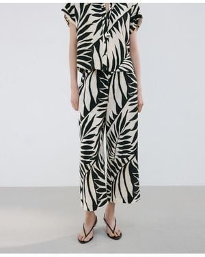 Mango Tropical Print Pants - Multicolor