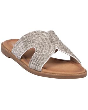 Gc Shoes Embellished Slip-on Flat Sandals - White