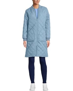 Lands' End Featherfree Insulated Bomber Coat - Blue