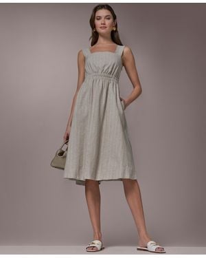 Donna Karan Sleeveless Square Neck Dress - Brown