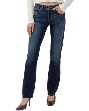 Silver Jeans Co. Elyse Mid-rise Straight-leg Jeans - Blue