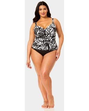 Anne Cole Plus Size Shirred Tankini Top - Multicolor