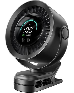 Gnuadz Clip On Fan Usb Rechargeable Led Display 360degree(s - Gray