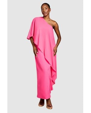 Coast Chiffon Cape Pencil Dress in Pink | Lyst