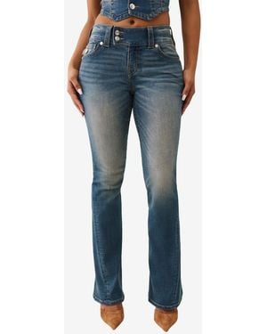 TRUE RELIGION Joey Low Rise Flare Flap Jeans - Blue