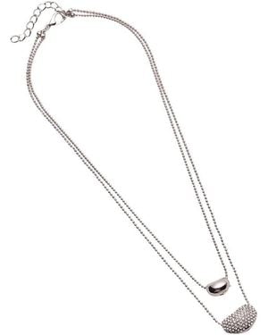 SOH Bling Bean Multi-strand Necklace - White